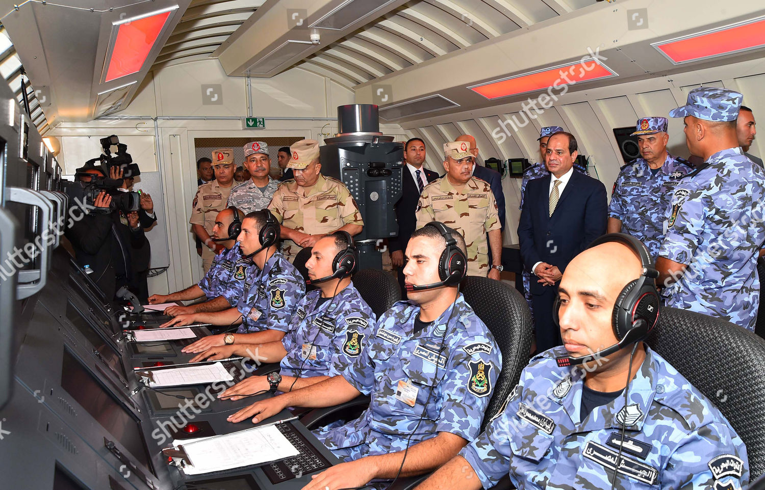 Egyptian President Abdel Fattah al-Sisi attends the ceremony of Egyptian Navy day